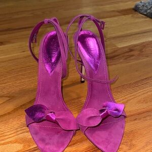 SCHUTZ Fuchsia Heels with Bow Accent